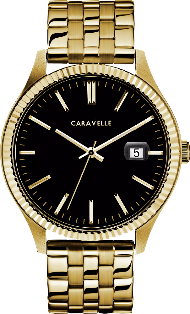 Caravelle by Bulova Dress Gold & Black Dial Dial Watch