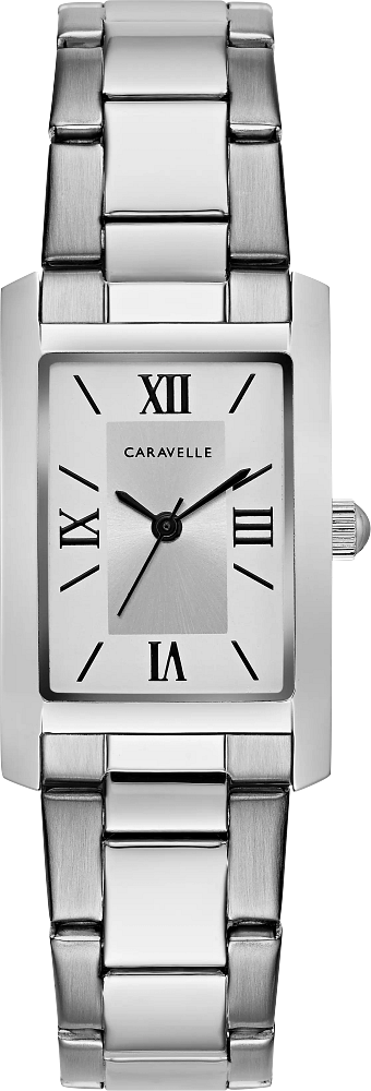 Caravelle by Bulova Ladies Dress Stainless Steel/Silver Tank Watch