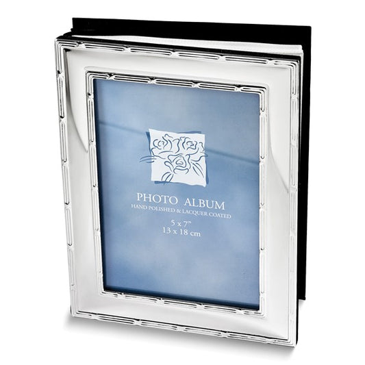 Elegance Reed Ribbon Silver Plated 5" x 7" Photo Album