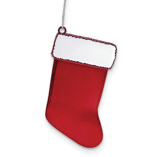 Pewter Red Stocking Christmas Tree Ornament