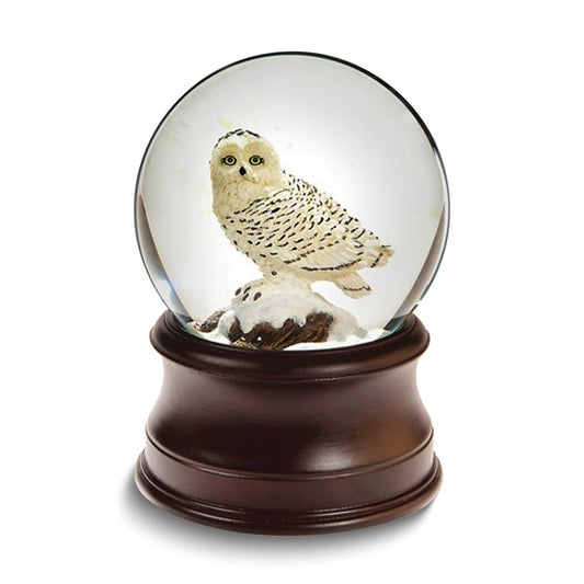 Snowy Owl Musical Water Snow Globe
