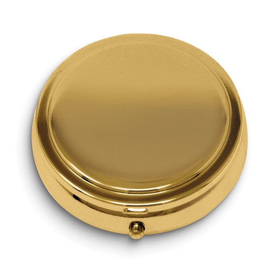 Gold-tone Round Pillbox with Mirror