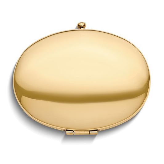 Gold-Tone Oval Compact Mirror