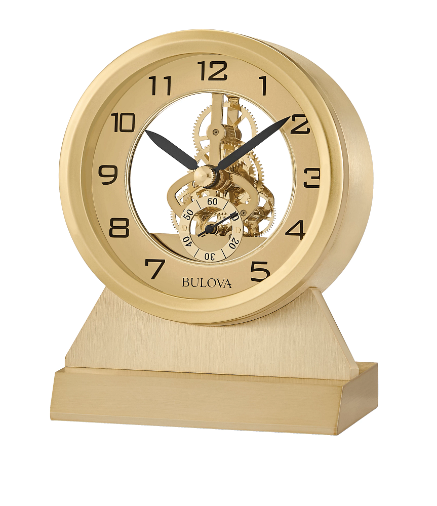 Bulova Golden Eye Skeleton Desk Clock