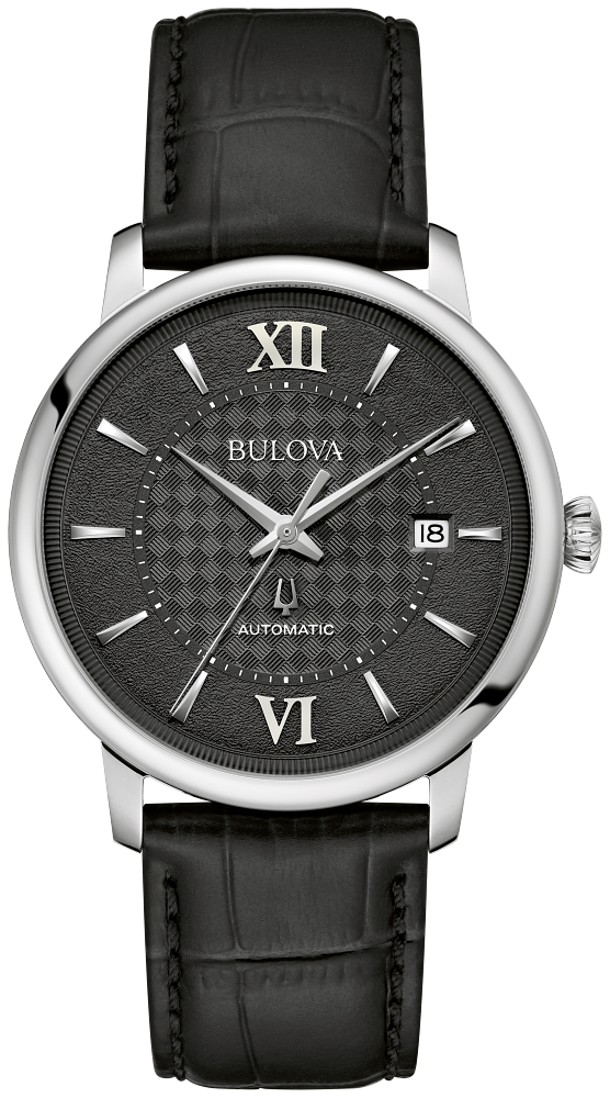 Bulova Hudson Classic Automatic Watch with Black Leather Strap