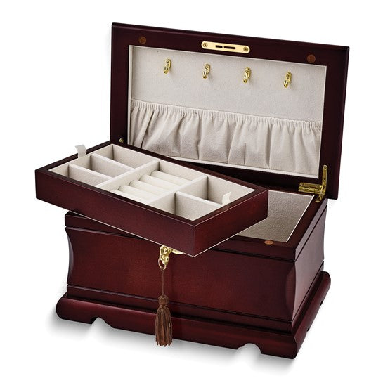 Luxury Giftware Matte Poplar Veneer & Painted Finish Wooden Velour Lining Magnetic Jewelry Box