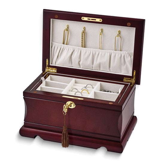 Luxury Giftware Matte Poplar Veneer & Painted Finish Wooden Velour Lining Magnetic Jewelry Box