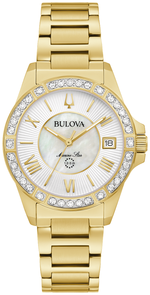 Bulova Ladies Marine Star Gold, Diamond & Mother of Pearl Watch