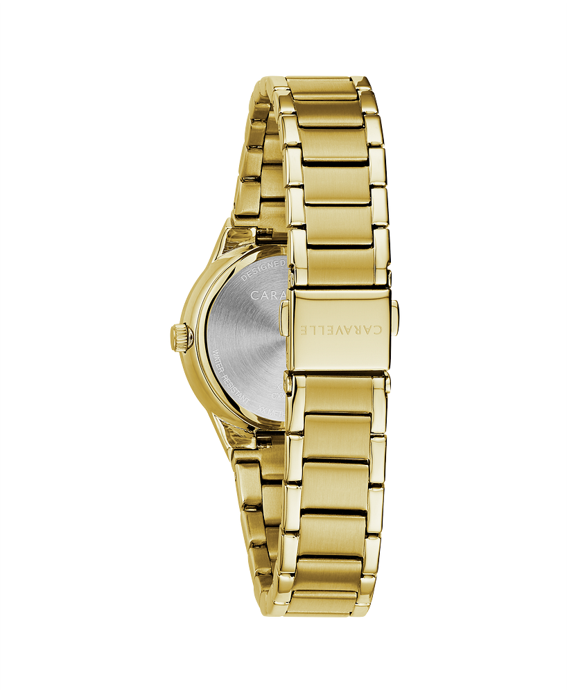 Caravelle by Bulova Ladies Modern Gold & Diamond Watch