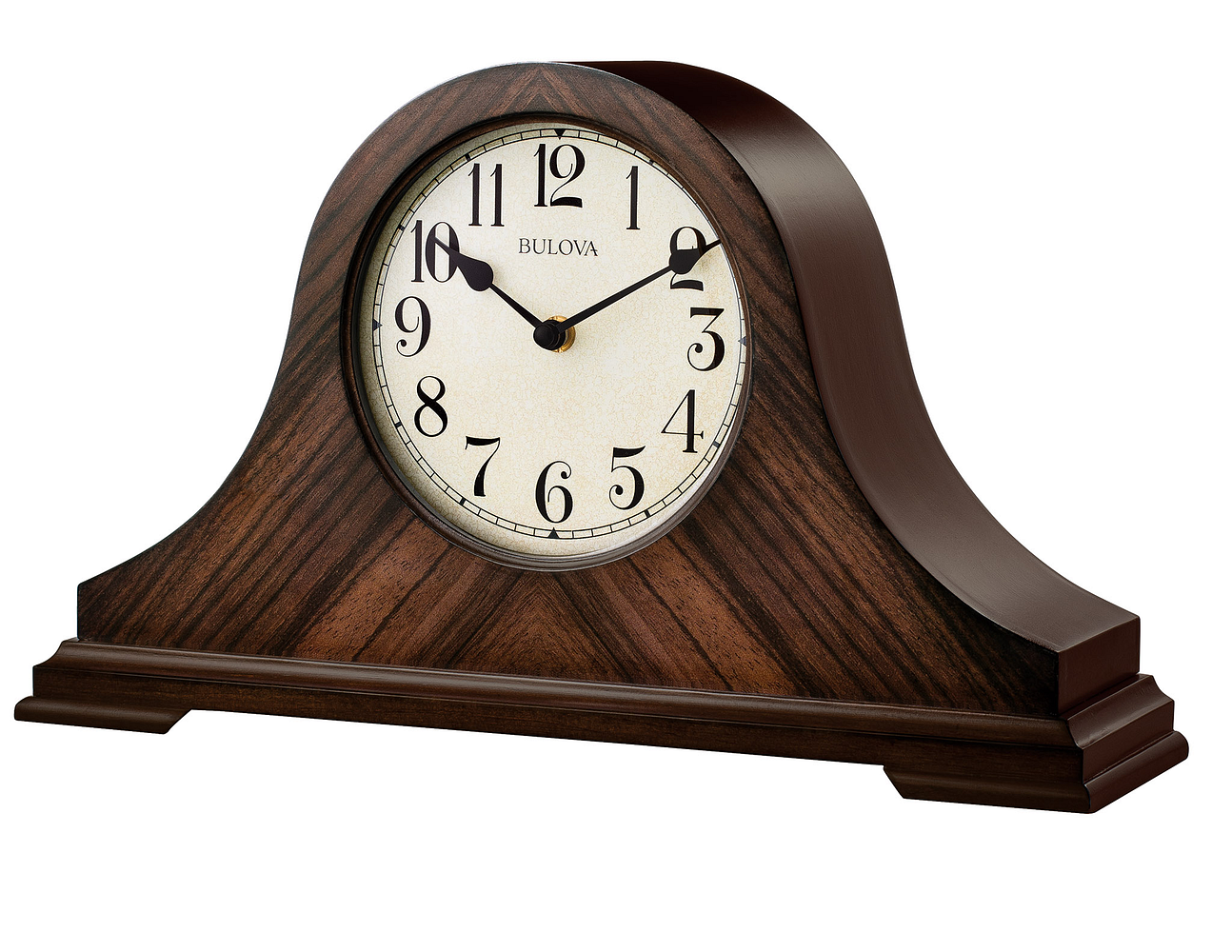 Bulova Norwalk Tambour Chime Walnut Mantel Clock