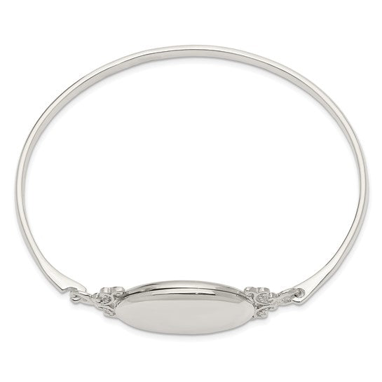 Sterling Silver Oval Locket Bangle