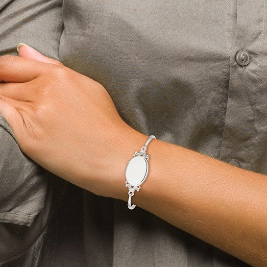 Sterling Silver Oval Locket Bangle