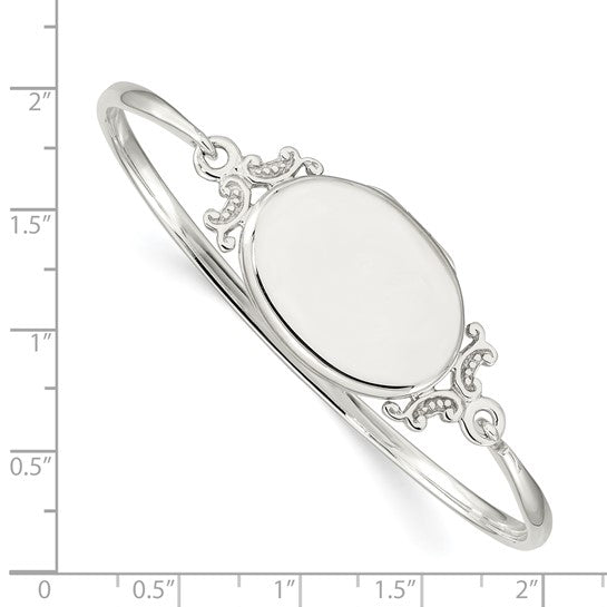 Sterling Silver Oval Locket Bangle