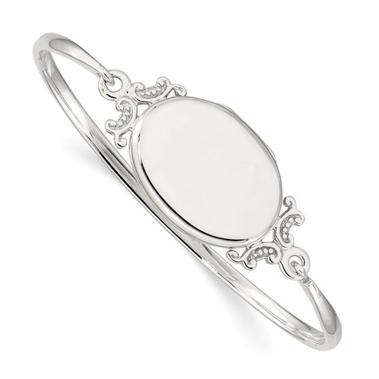 Sterling Silver Oval Locket Bangle