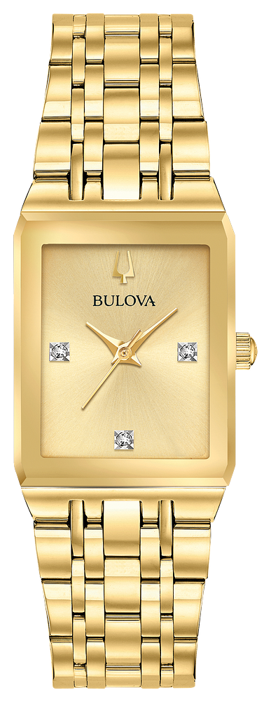 Bulova Ladies Quadra Gold with Diamond Modern Watch