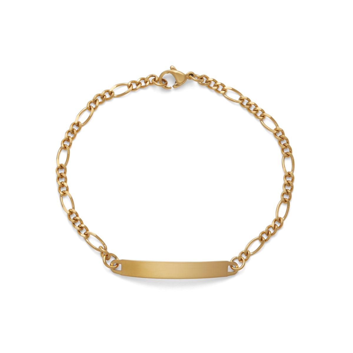 Speidel Ladies Gold Figaro Chain ID Bracelet