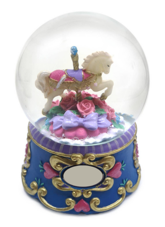 Carousel 100mm Musical Snow Globe