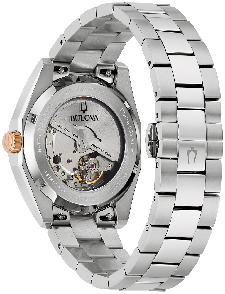 Bulova Surveyor Red Dial Silver Automatic Watch