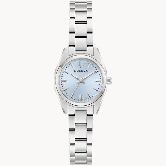 Bulova Ladies Surveyor Silver with Light Blue Dial Watch