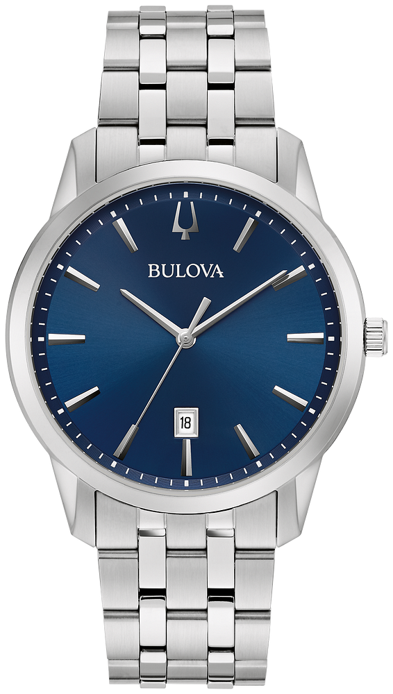Bulova Sutton Stainless Steel Blue Dial Watch