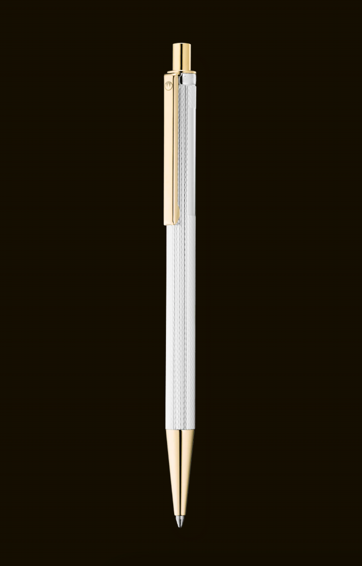 Waldmann Eco 24k Gold and Sterling Silver Barley Pattern Ballpoint Pen