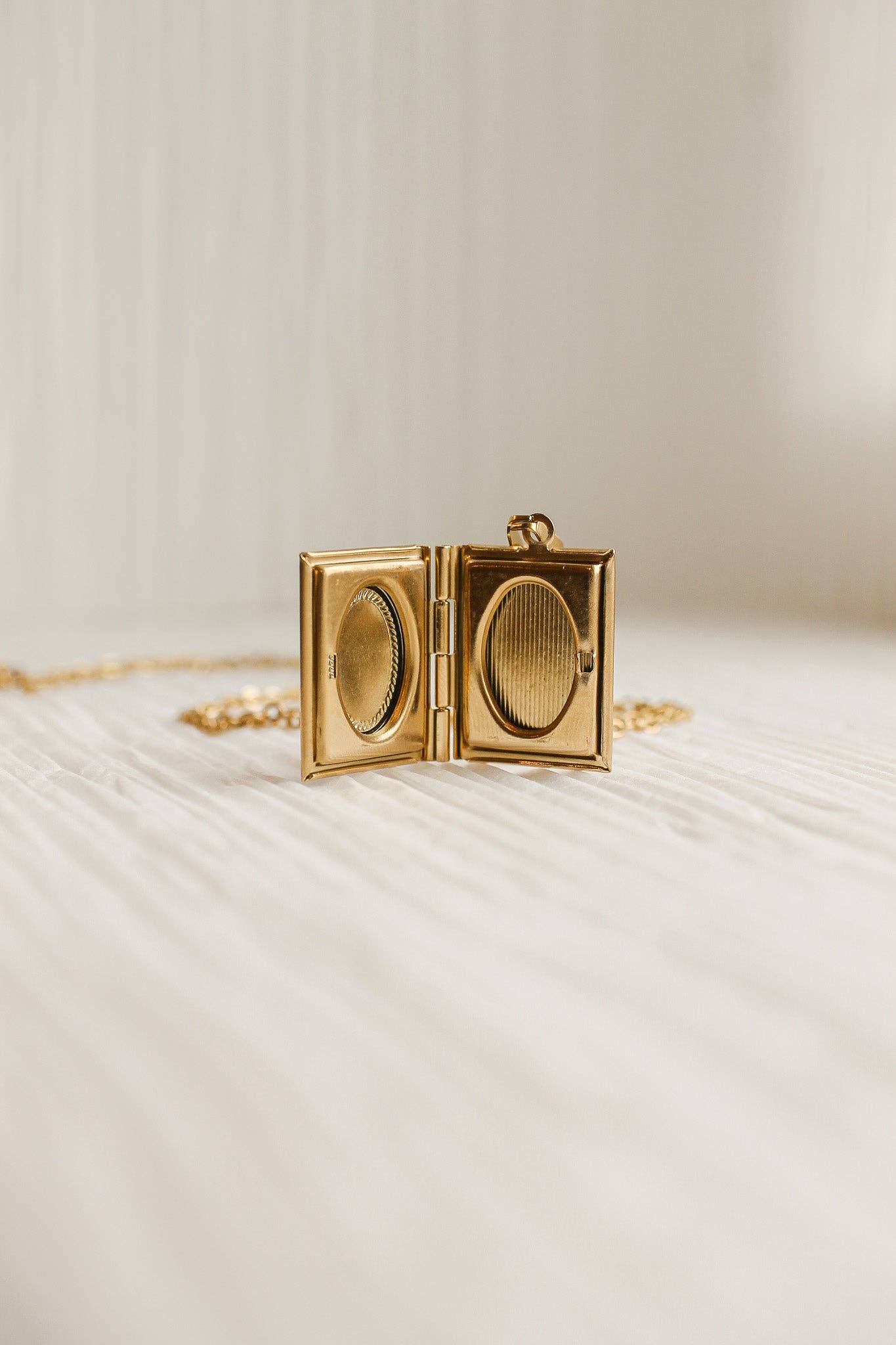 Gold Classic Book Locket Necklace