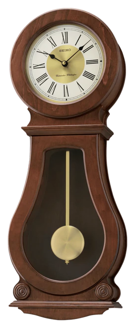 Seiko Circular Classic Wall Clock with Pendulum and Chime