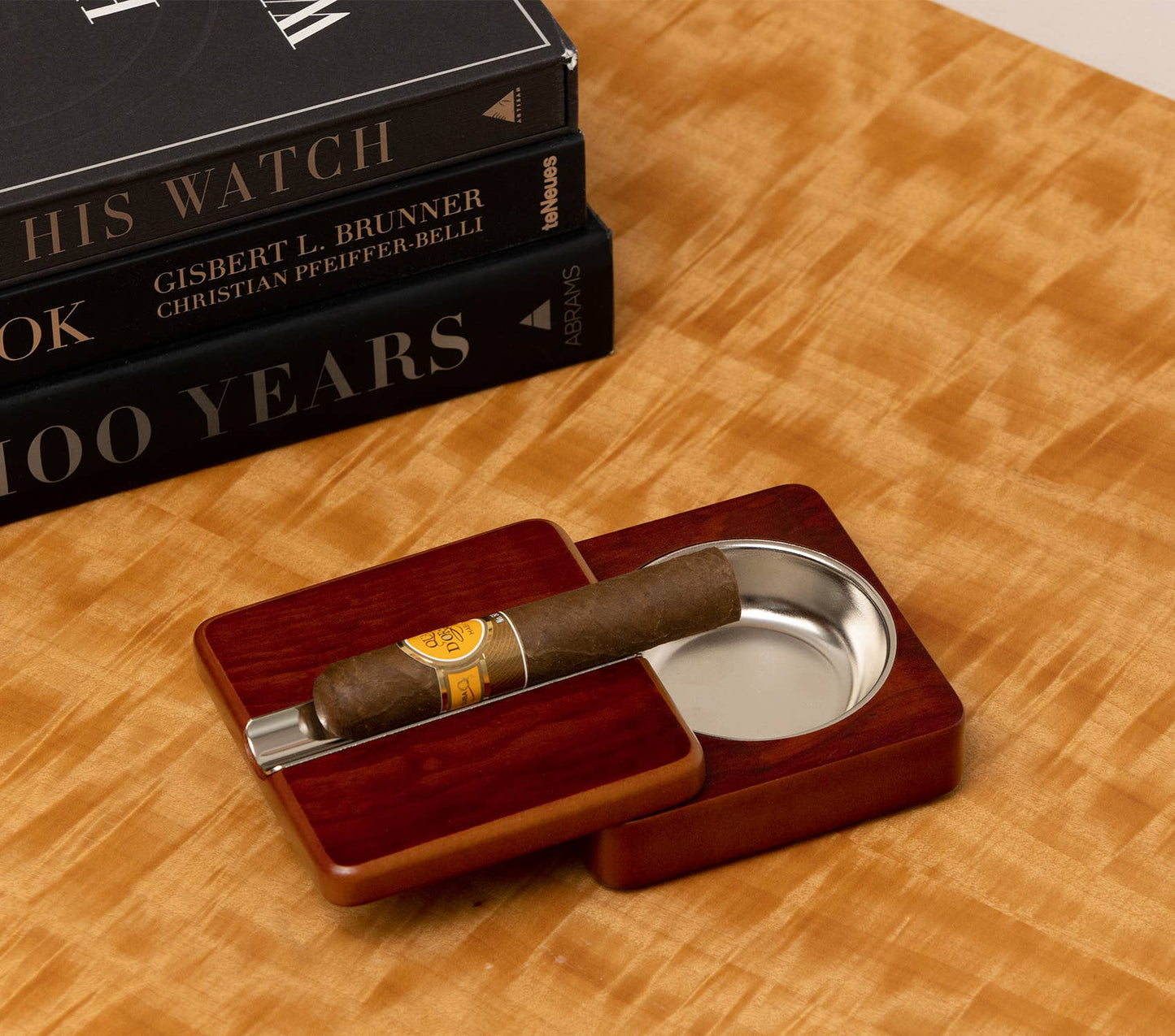 Rosewood Swivel Cigar Ashtray