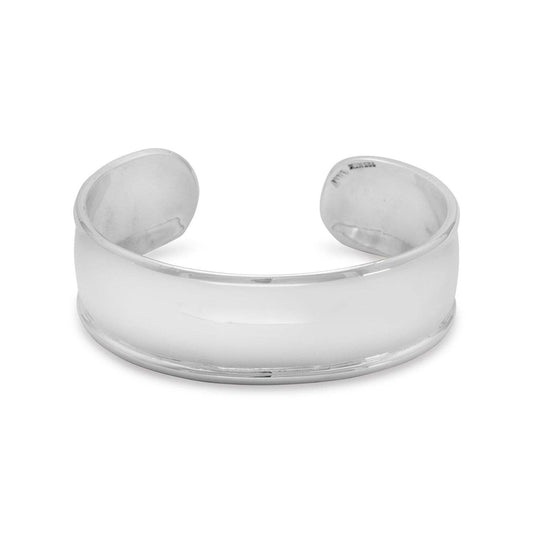 Sterling Silver Cuff Bracelet with Polished Edge