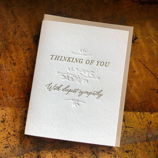 Thinking of You Sympathy Letterpress Card