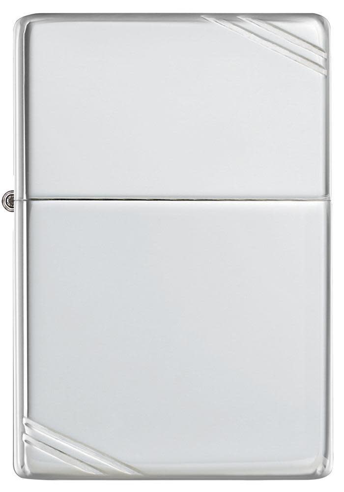 Zippo High Polish Sterling Silver Vintage Style with Slashes Windproof Lighter