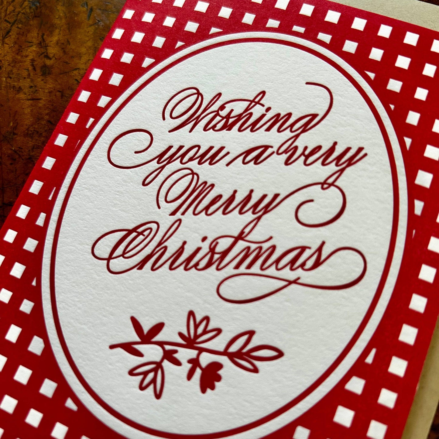 Wishing You a Very Merry Christmas Letterpress Card