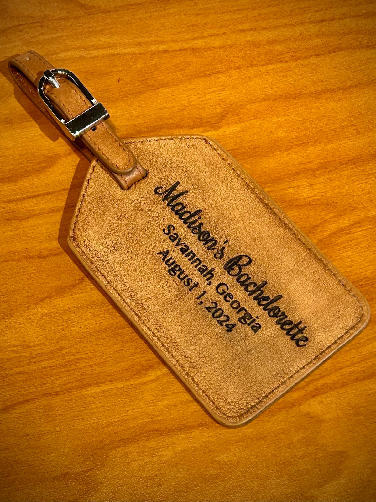 Saddle Leather Luggage Tag