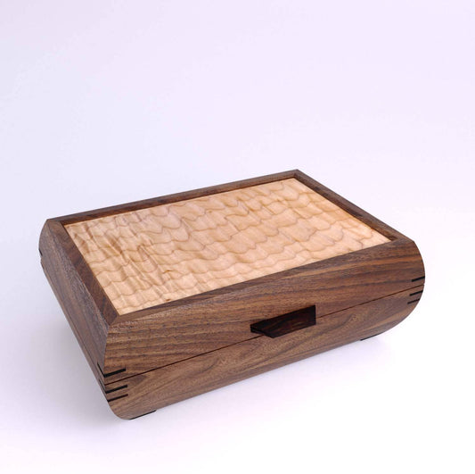 Handcrafted Elegance Large Wooden Jewelry Box with Self Rising Tray