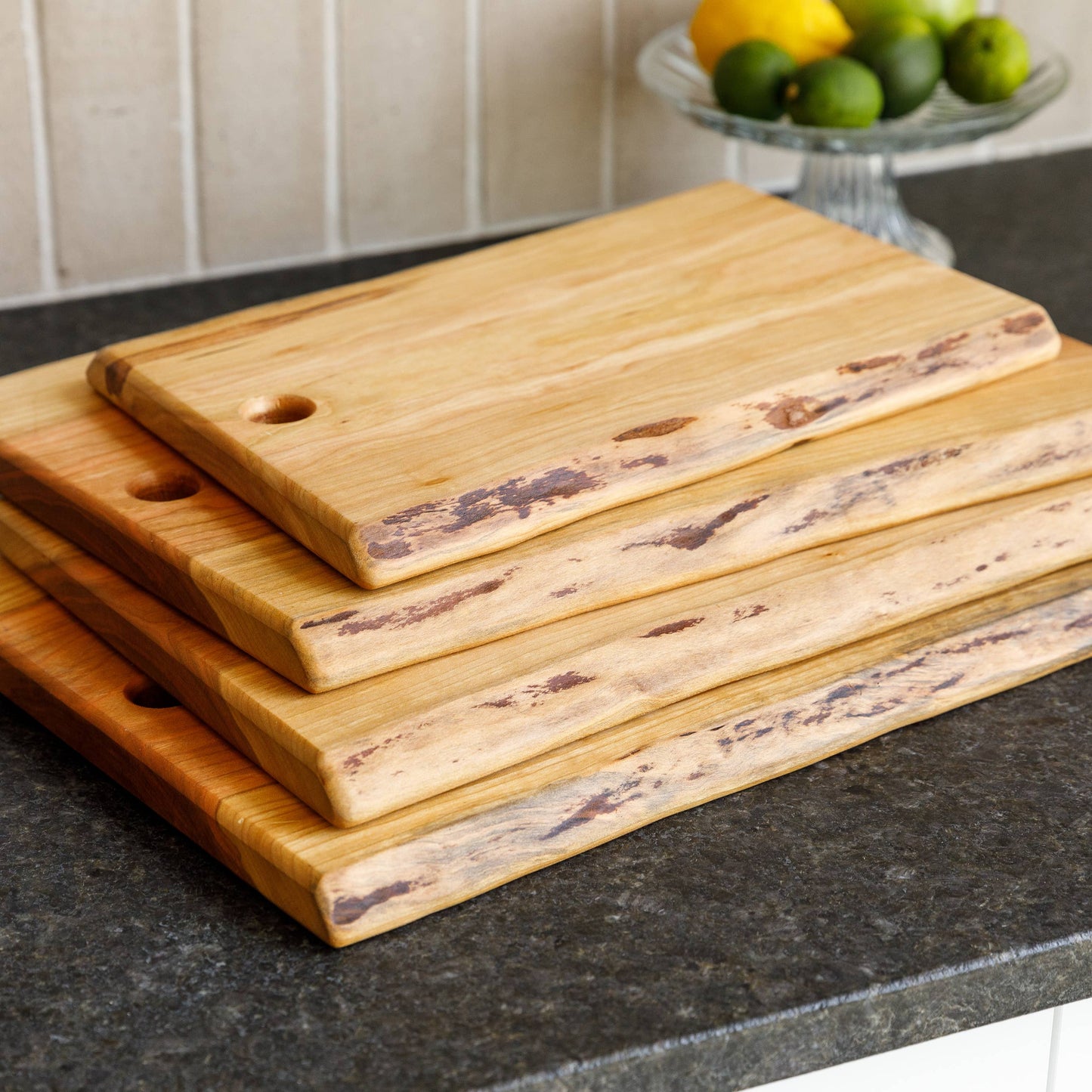 Handmade Live Edge Cherry Wood Cutting Boards (3 Sizes)