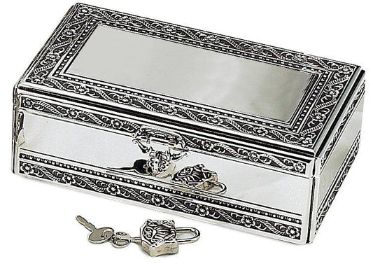 Elegance Silver Classic Jewelry Box with Lock