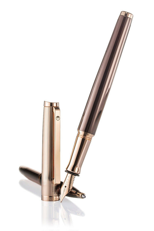 Waldmann Tuscany Rose Gold & Chocolate Lacquer Fountain Pen
