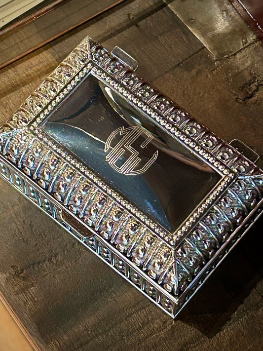 Beaded Antique Style Jewelry Keepsake Box
