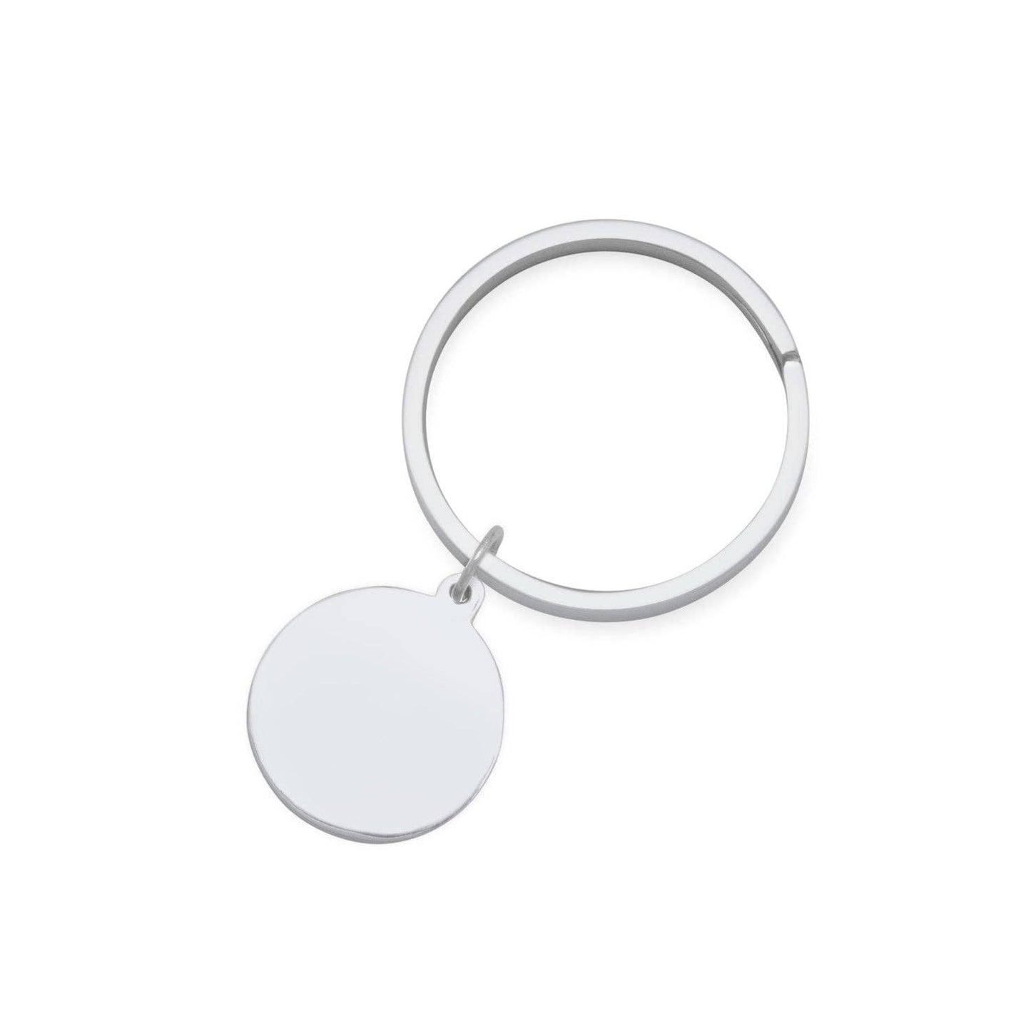 Sterling Silver Circle Tag Keychain