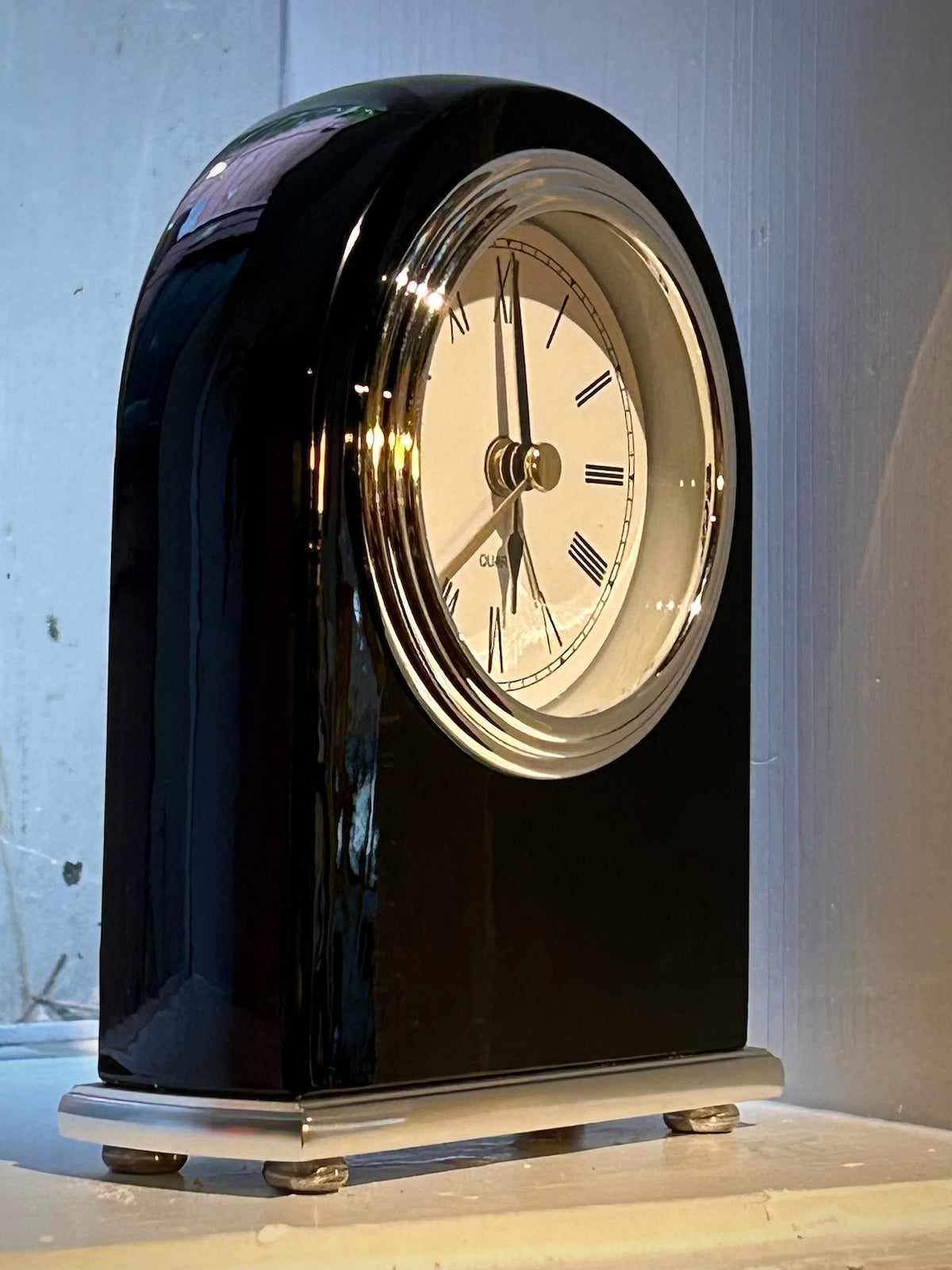 Small Black Arch Desk Clock