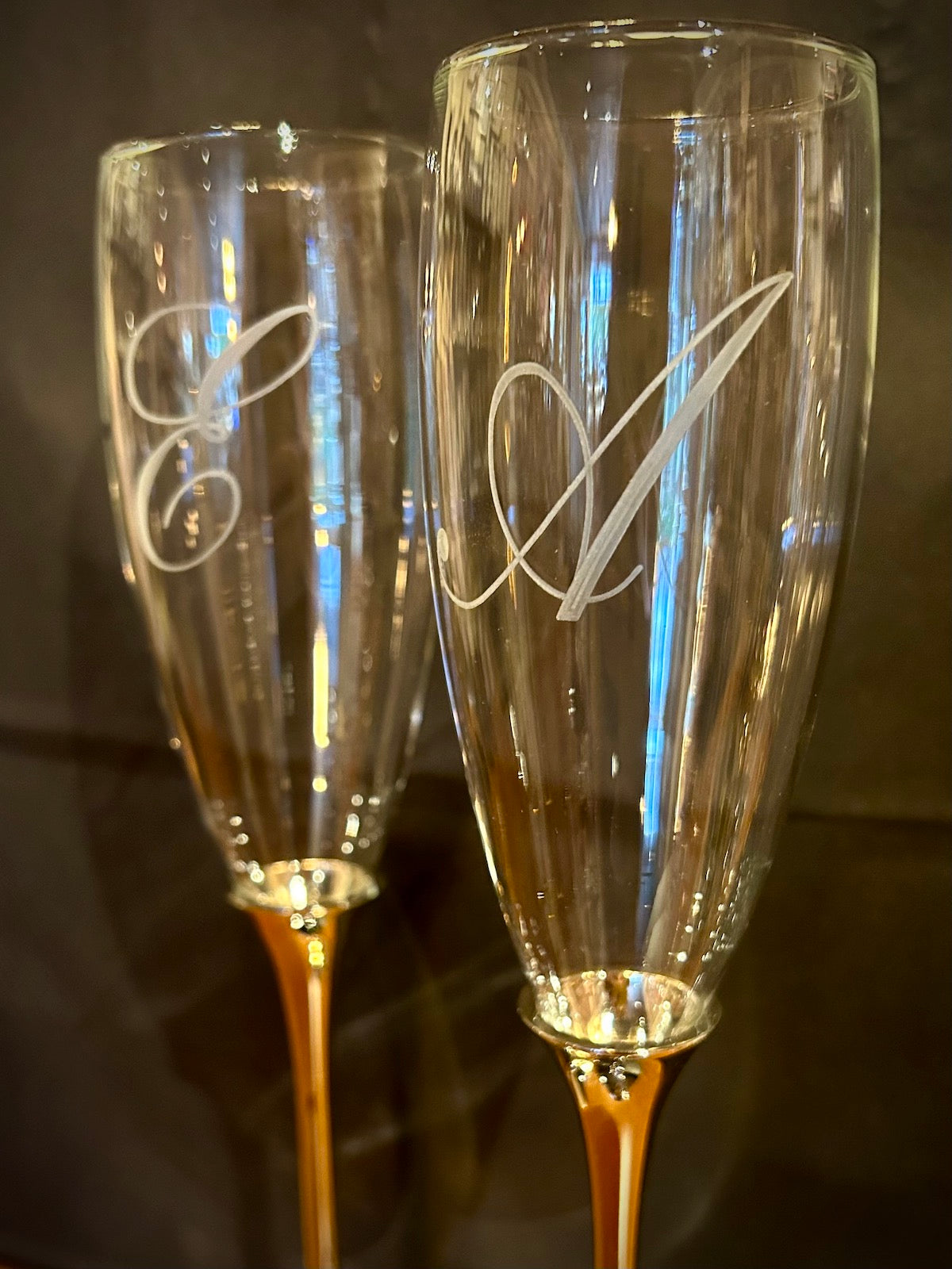 "Boston" Silver Elegant Simple Champagne Toasting Flutes