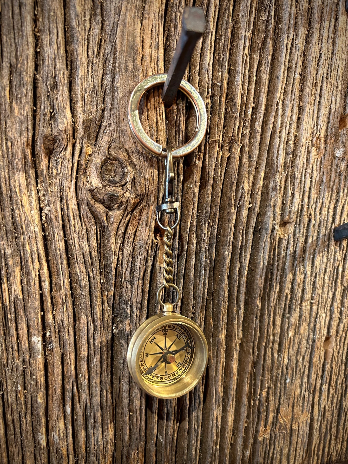 Brass Compass Key Chain