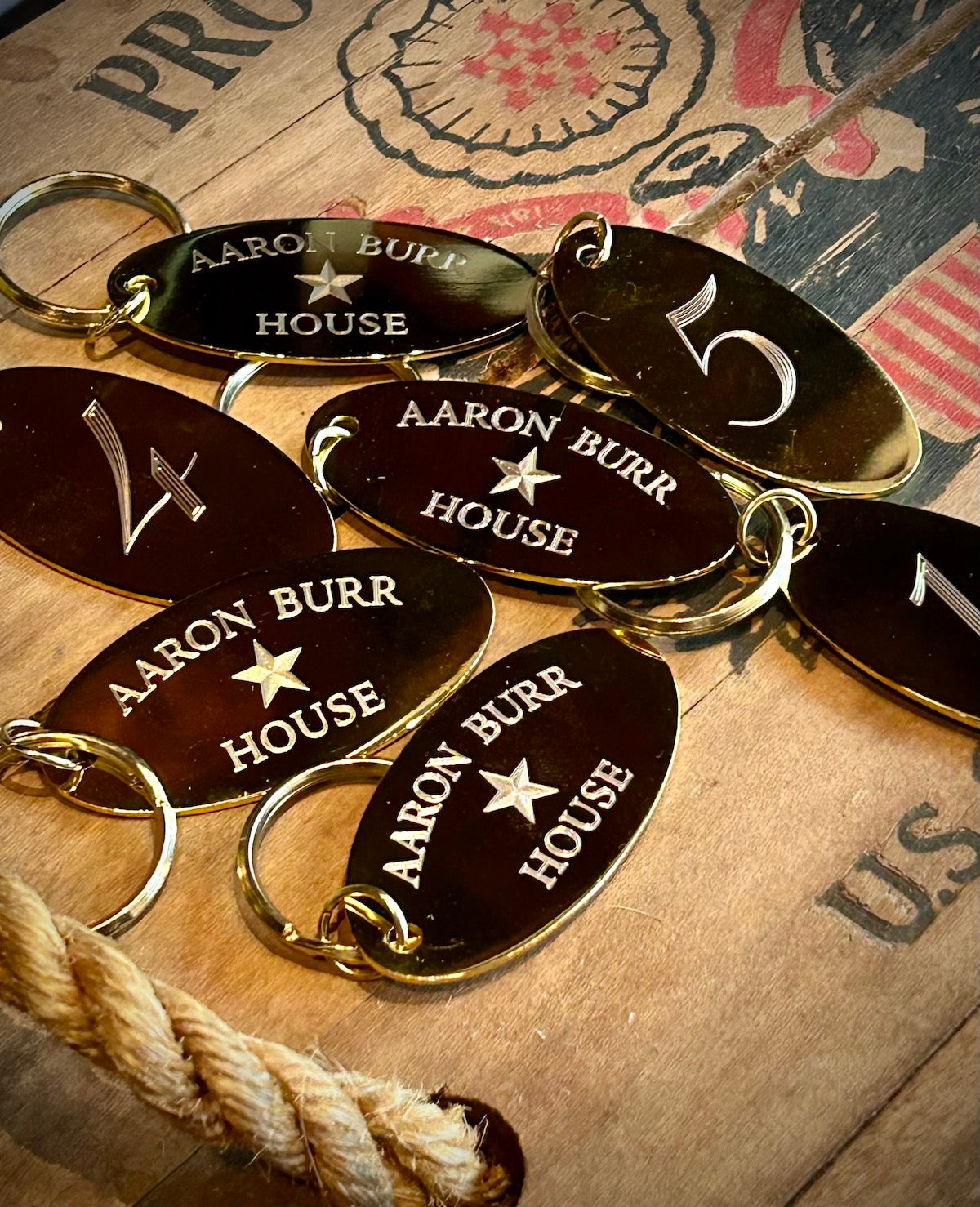 Brass Oval Keychain Key Tag