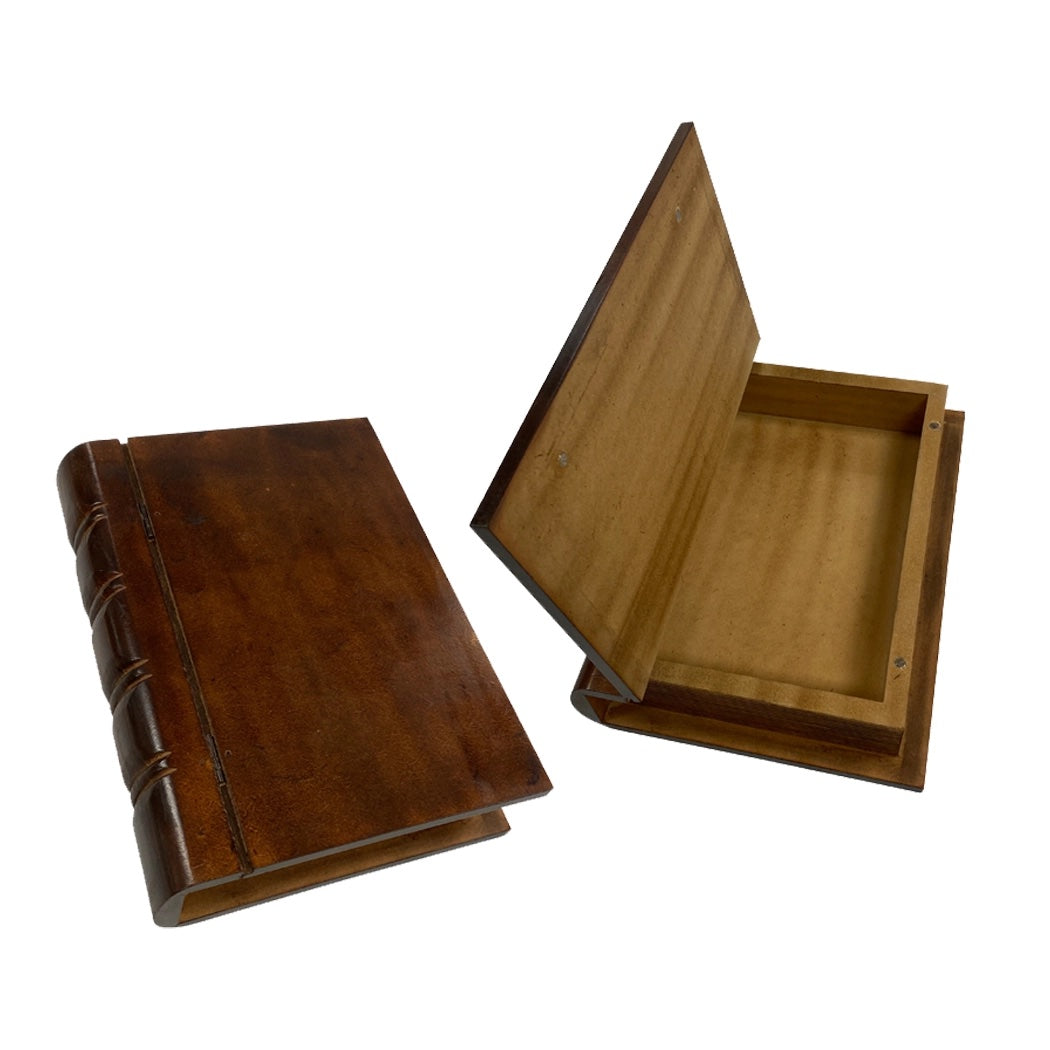Hardcover Book Wood Safe Storage Box (2 Colors)