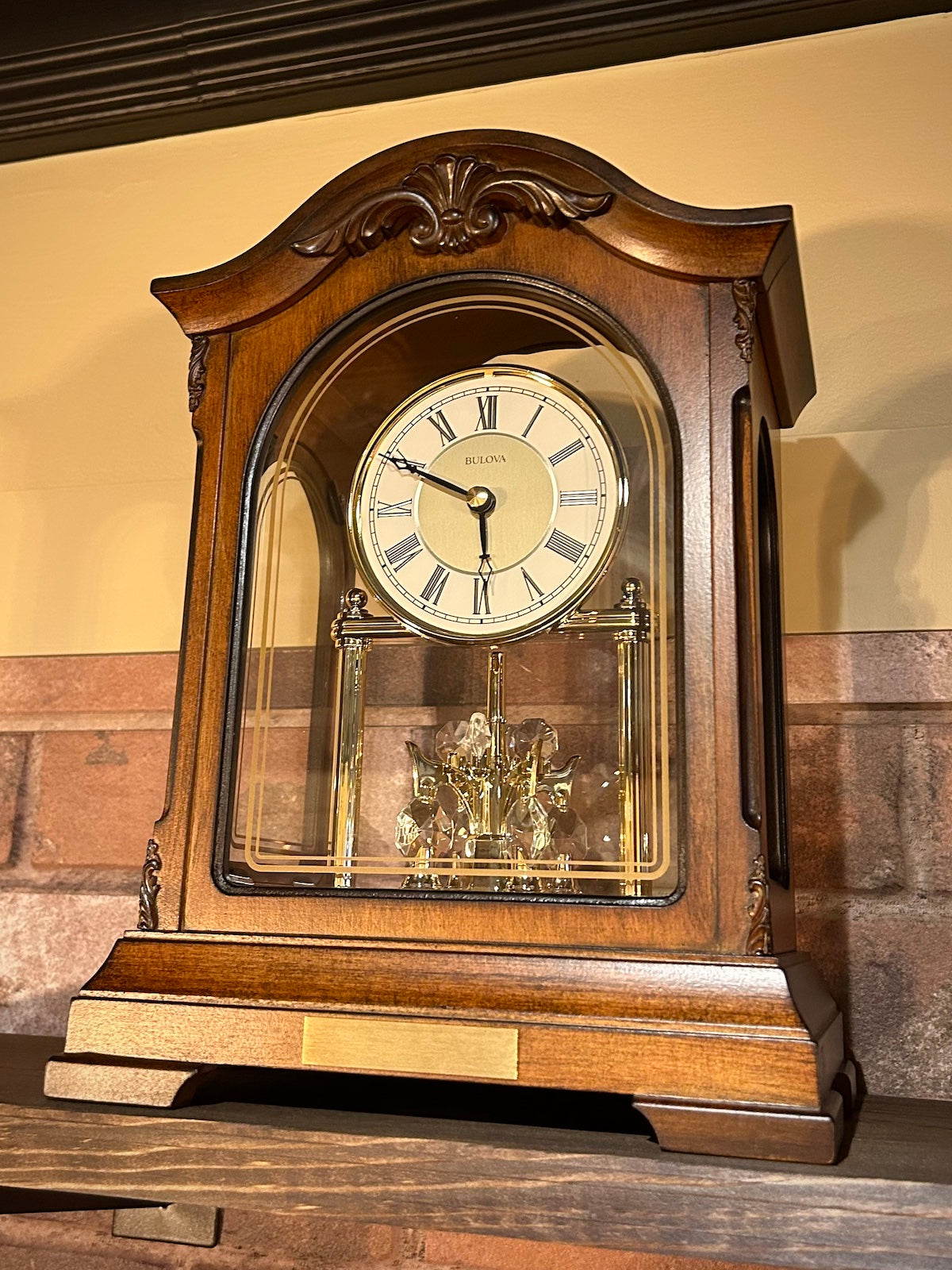 Bulova Durant Old World Chime Revolving Pendulum Wood Clock