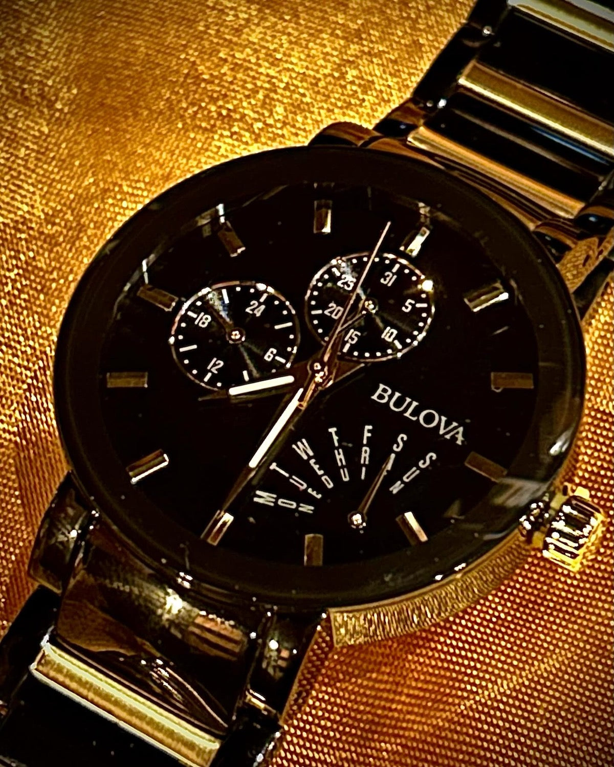 Bulova Futuro Black & Gold Watch