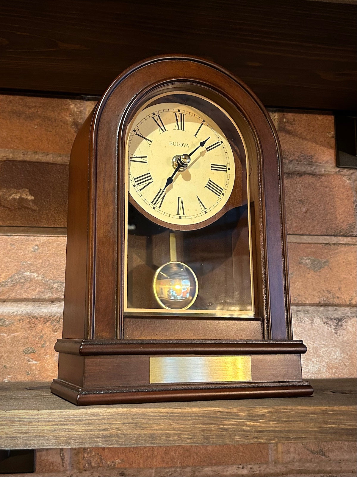 Bulova Hardwick Arch Pendulum Mantel Clock