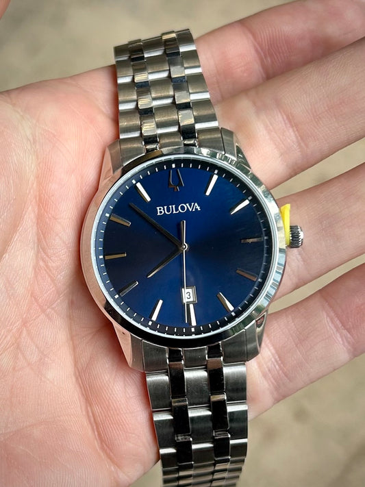 Bulova Sutton Stainless Steel Blue Dial Watch