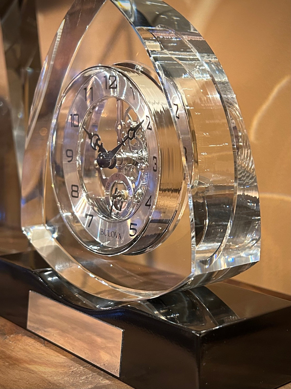 Bulova Trident Crystal Skeleton Clock