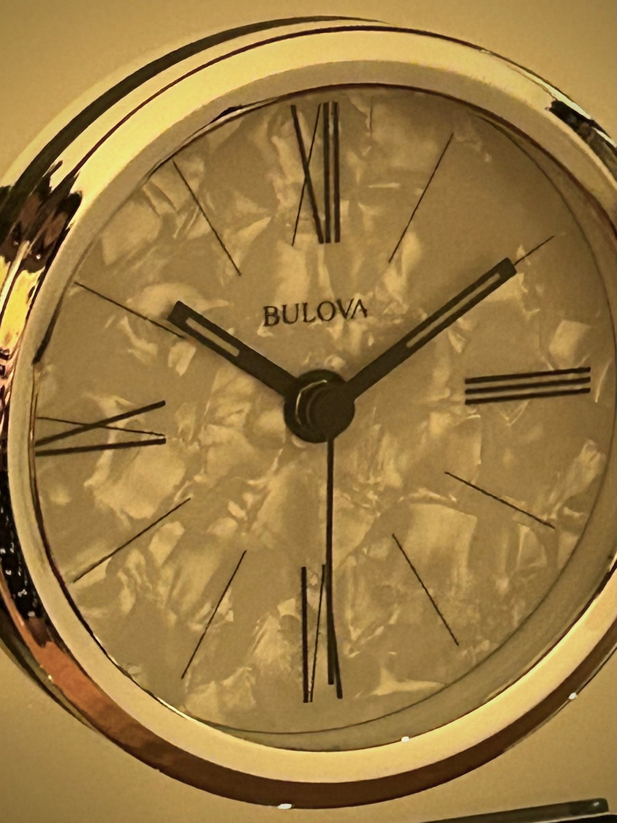 Bulova Mother of Pearl Dial Silver Clock